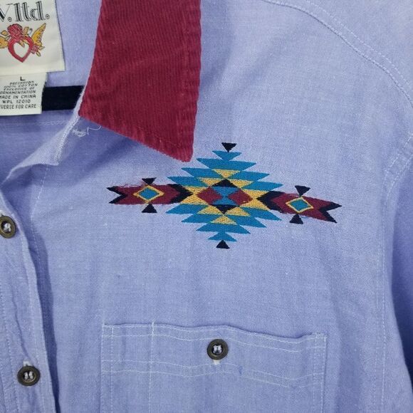 Vintage e.v.ltd Embroidered Button Down Blouse - Picture 6 of 11